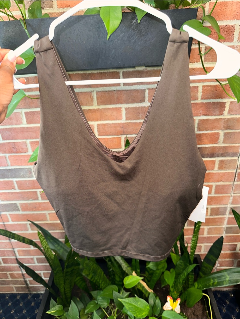 🤎 Chocolate Brown Workout Crop Tank Top Bra — XXL, NWT